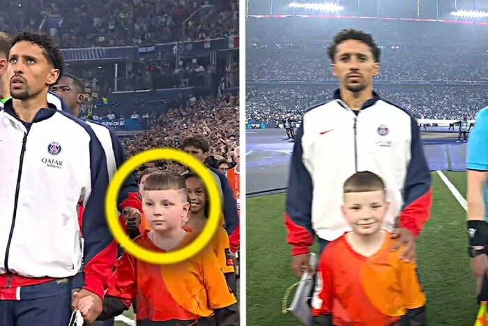 Der junge Ukrainer, der sein Bein wegen Krebs verloren hat, betrat das Feld mit Spielern vor dem Champions-League-Finale
